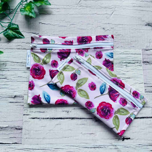 Pink Floral Sandwich & Snack Bags