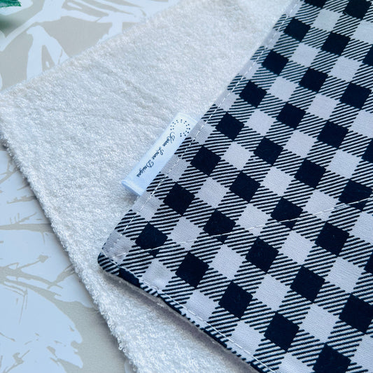 Black & Grey Plaid Wash Cloth