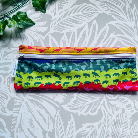 Multicoloured Animal Cutlery/Travel Bag