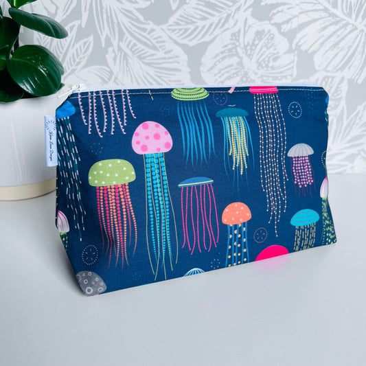 Blue Jelly Fish Travel/Cosmetic Bag