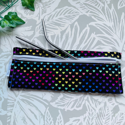 Rainbow Hearts Cutlery/Travel Bag
