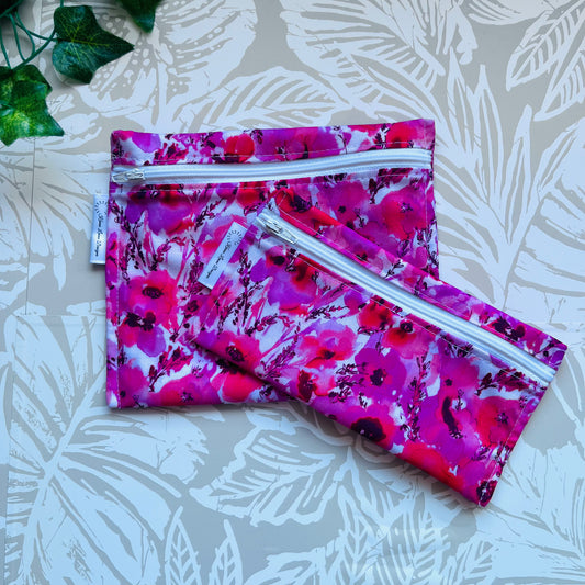 Pink Floral Sandwich & Snack Bags