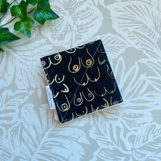 Black & Gold Boobs Wash Cloth