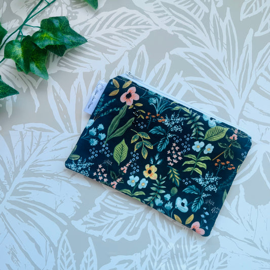 Double sided floral Zipper Pouch