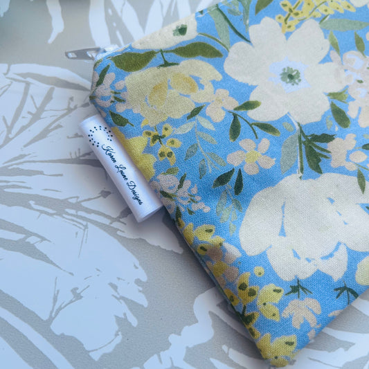 Yellow Floral Small Zipper Pouch