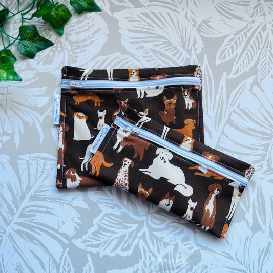Dogs on Brown Sandwich & Snack Bags