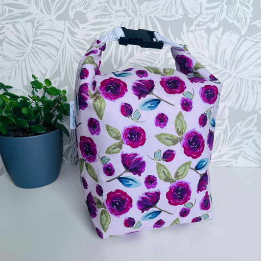 Pink Floral Lunch Bag